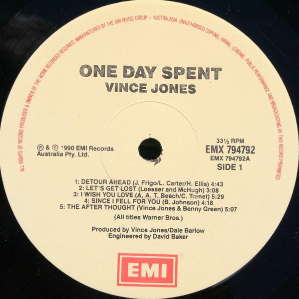 Vince Jones : One Day Spent (LP, Album)