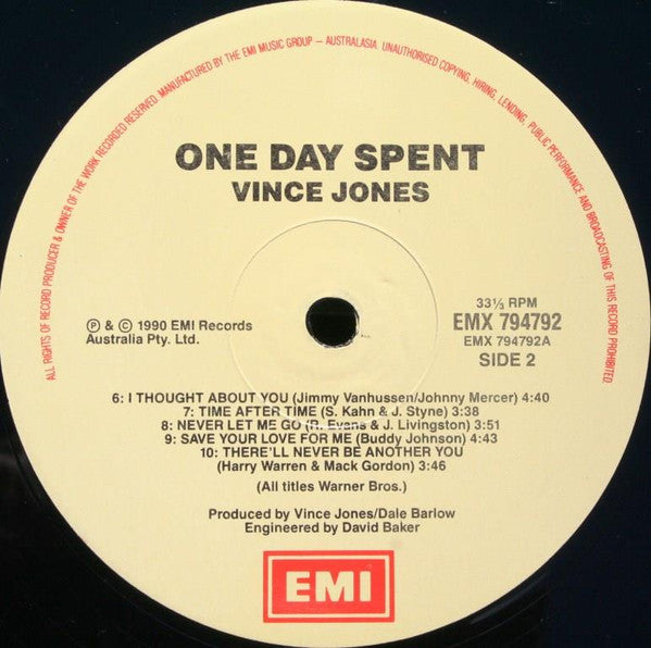 Vince Jones : One Day Spent (LP, Album)