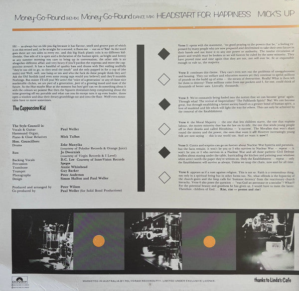 The Style Council : Money-Go-Round (12", EP)