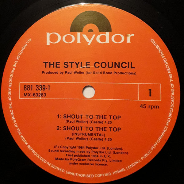 The Style Council : Shout To The Top (12", Single, Ltd)