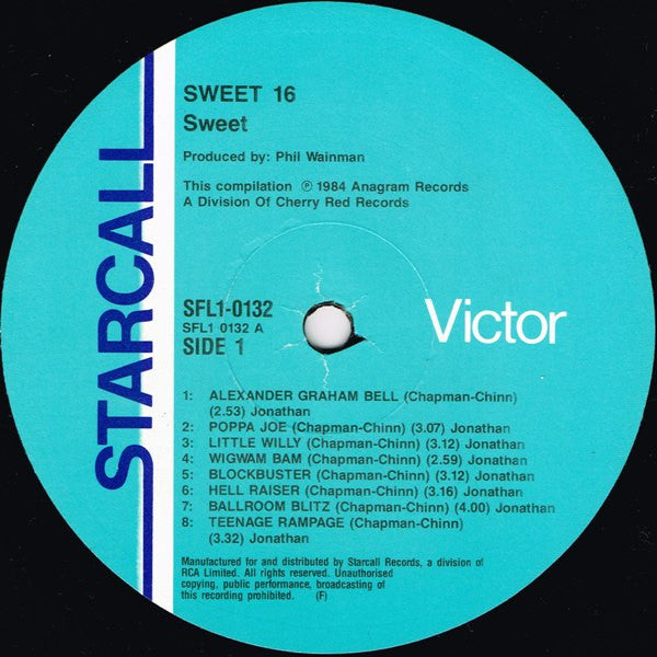 The Sweet : Sweet 16: It's It's....Sweet's Hits (LP, Comp)