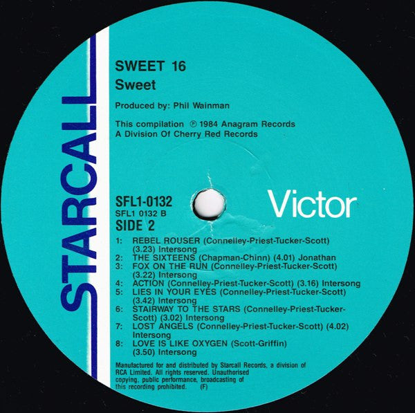 The Sweet : Sweet 16: It's It's....Sweet's Hits (LP, Comp)