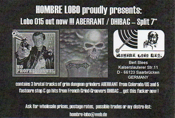 Aberrant (2) / D.H.I.B.A.C. : Aberrant / No Professionel (7", EP)