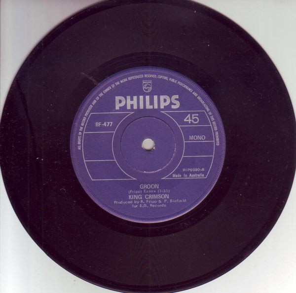 King Crimson : Cat Food / Groon (7", Single, Mono)
