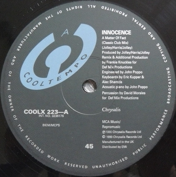 Innocence : A Matter Of Fact (12")