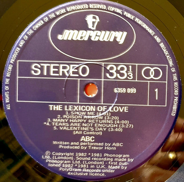 ABC : The Lexicon Of Love (LP, Album)