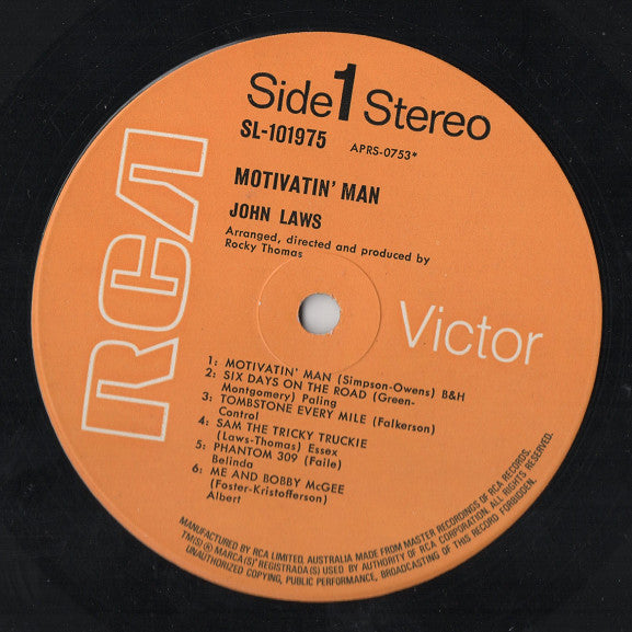 John Laws (3) : Motivatin' Man (LP, Album)