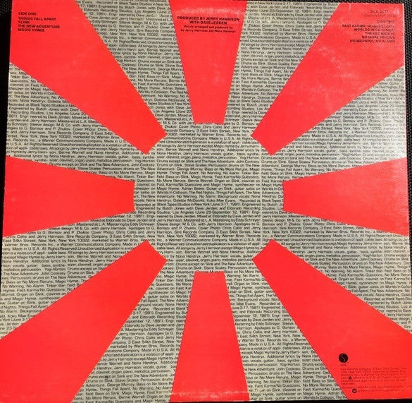 Jerry Harrison : The Red And The Black (LP, Album)