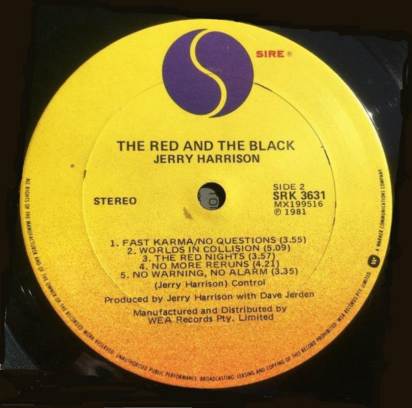 Jerry Harrison : The Red And The Black (LP, Album)