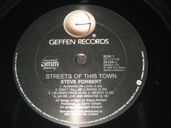 Steve Forbert : Streets Of This Town (LP, Album, Promo)