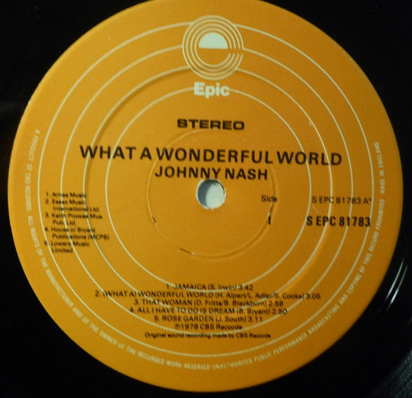 Johnny Nash : What A Wonderful World (LP, Album)