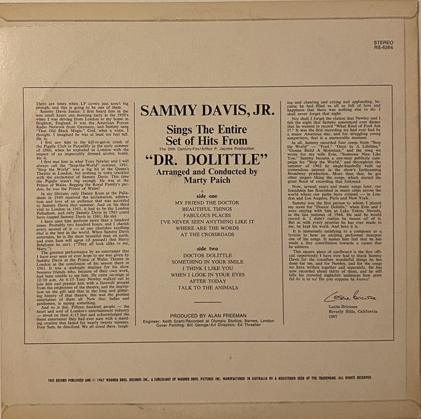Sammy Davis Jr. : Sings The Complete "Dr. Dolittle" (LP)