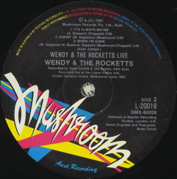 Wendy & The Rocketts : Wendy & The Rocketts Live (12", MiniAlbum)