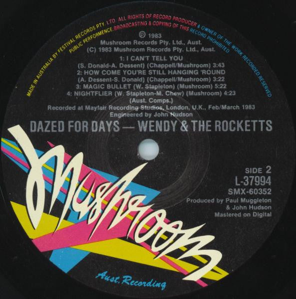 Wendy & The Rocketts : Dazed For Days (LP, Album)