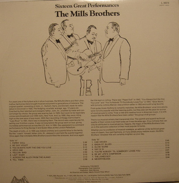 The Mills Brothers : Sixteen Great Performances (LP, Comp)
