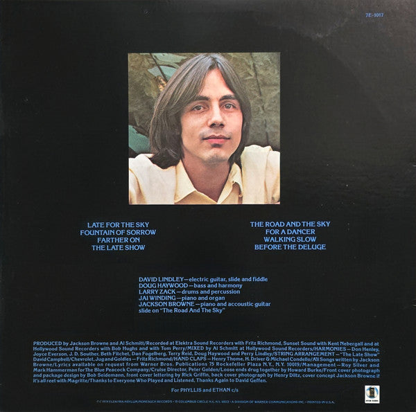 Jackson Browne : Late For The Sky (LP, Album, M/Print, CTH)