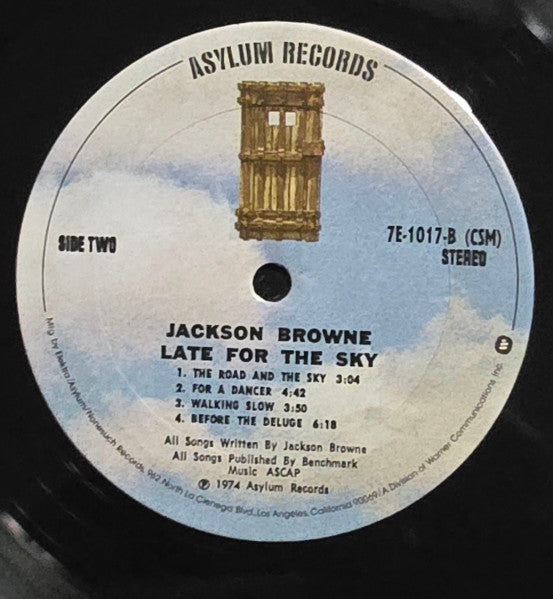 Jackson Browne : Late For The Sky (LP, Album, M/Print, CTH)
