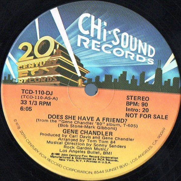 Gene Chandler : Does She Have A Friend? (12", Promo)