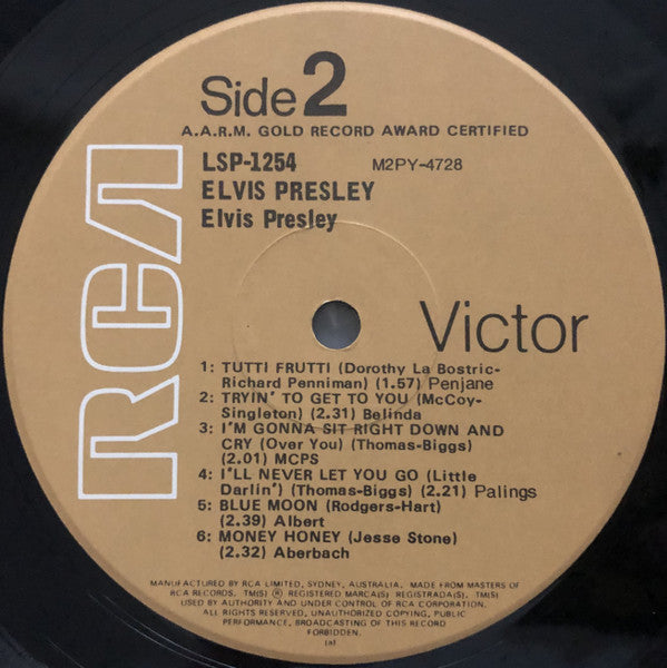 Elvis Presley : Elvis Presley (LP, Album, RE, A.A)