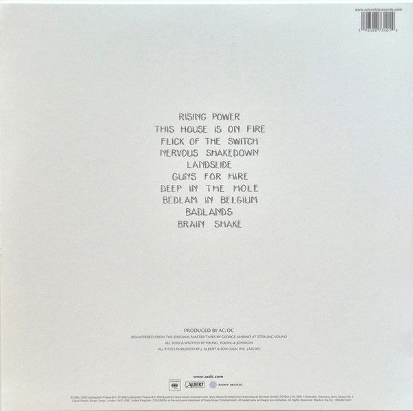 AC/DC : Flick Of The Switch (LP, Album, Ltd, RE, RM, S/Edition, Gol)