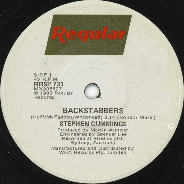 Stephen Cummings : Backstabbers (7", Single)