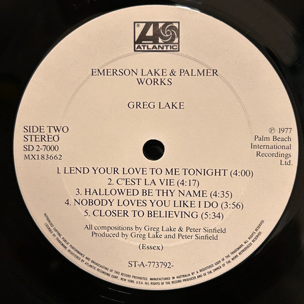 Emerson, Lake & Palmer : Works (Volume 1) (2xLP, Album)