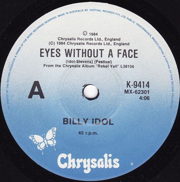 Billy Idol : Eyes Without A Face (7", Single)