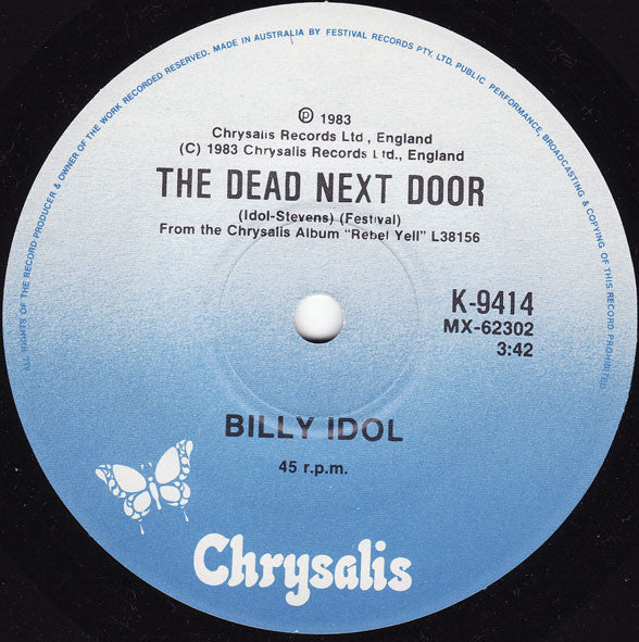 Billy Idol : Eyes Without A Face (7", Single)