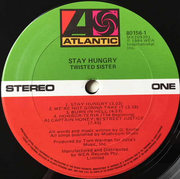 Twisted Sister : Stay Hungry (LP, Album)