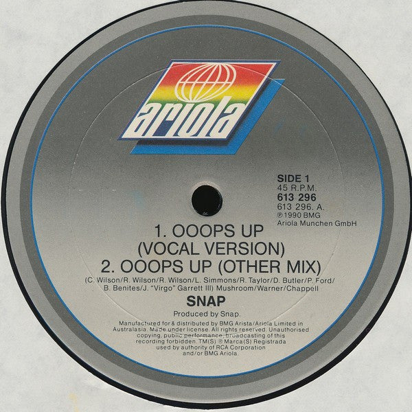 Snap! : Ooops Up (12")