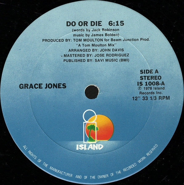 Grace Jones : Do Or Die (12", Single, Ter)