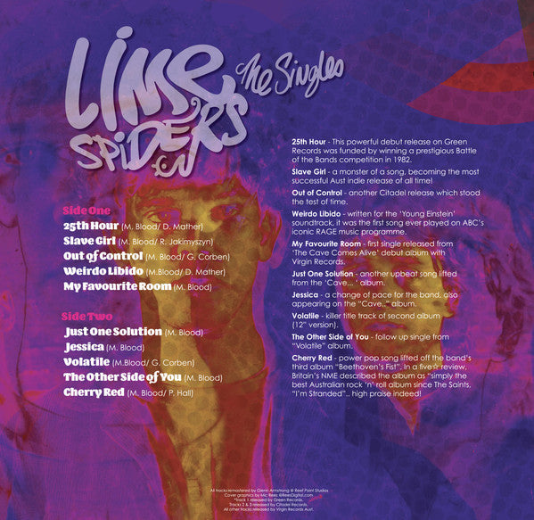 The Lime Spiders : The Singles (LP, Album, Comp, Gre)