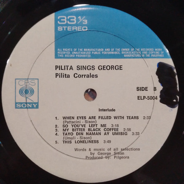 Pilita Corrales* : Pilita Sings George (LP, Album)