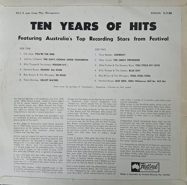 Various : Ten Years Of Hits (LP, Comp, Mono)