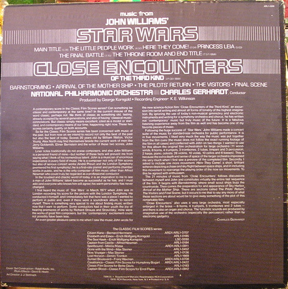 Charles Gerhardt / National Philharmonic Orchestra : Music From John Williams' Close Encounters Of The Third Kind / Star Wars (LP, Album)