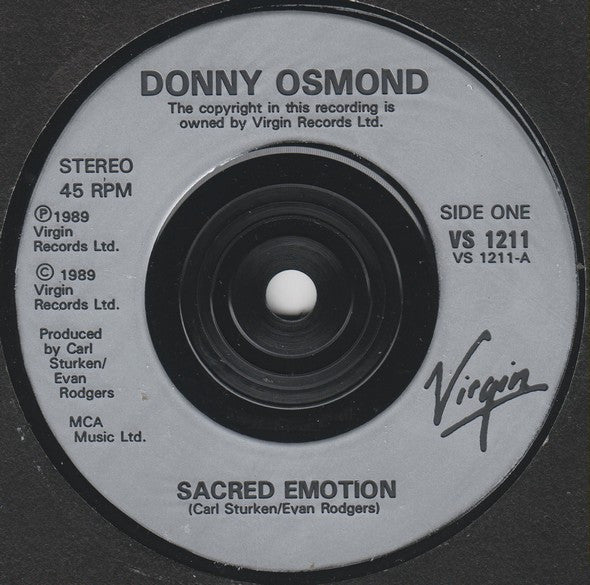 Donny Osmond : Sacred Emotion (7", Single)
