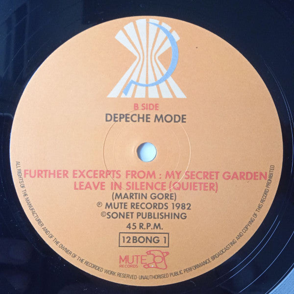 Depeche Mode : Leave In Silence (12", Single, RP, Tex)