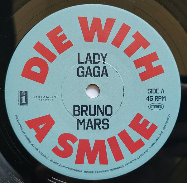 Lady Gaga & Bruno Mars : Die With A Smile (7", Single, Ltd)