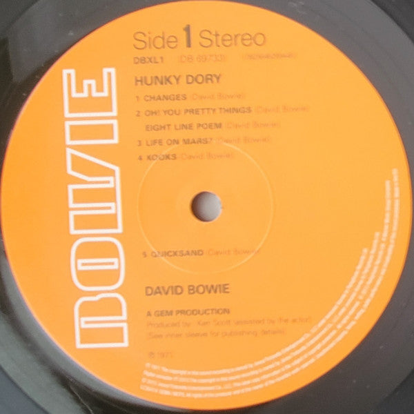 David Bowie : Hunky Dory (LP, Album, RE, RM, 180)