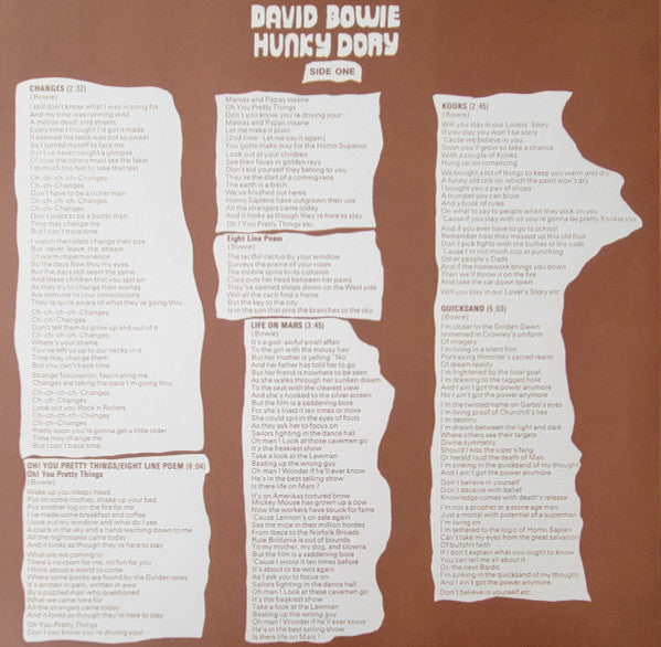 David Bowie : Hunky Dory (LP, Album, RE, RM, 180)