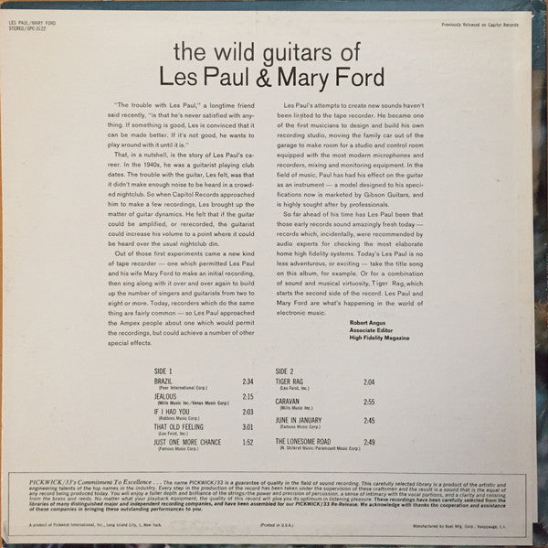 Les Paul & Mary Ford : Brazil (The Wild Guitars Of Les Paul & Mary Ford) (LP, Comp)