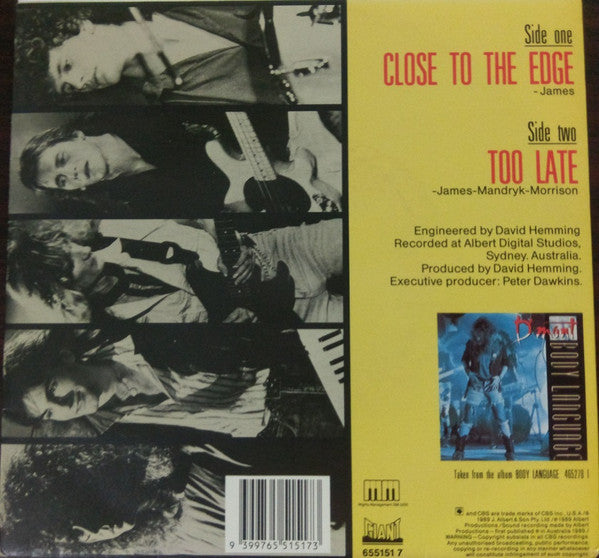 De Mont : Close To The Edge (7", Single)