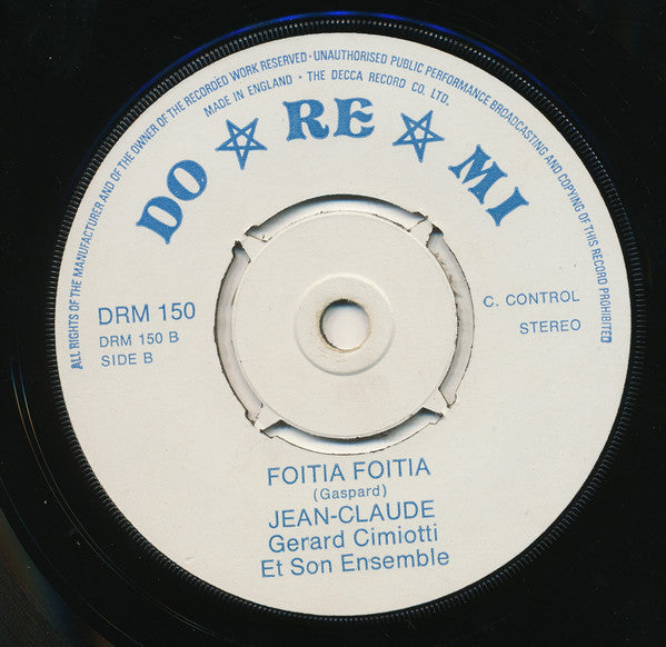 Jean-Claude (3) & Gérard Cimiotti Et Son Ensemble : Probleme Carri (7", Single)