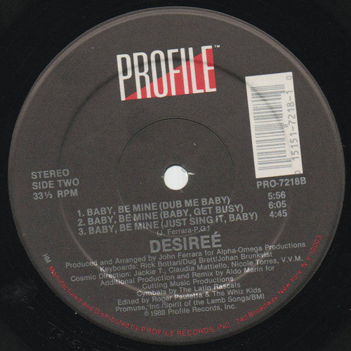 Desireé (2) : Baby, Be Mine (12")