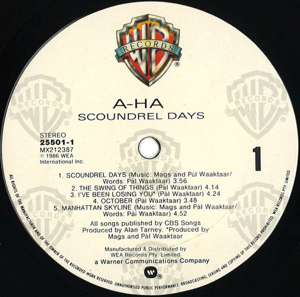 a-ha : Scoundrel Days (LP, Album)