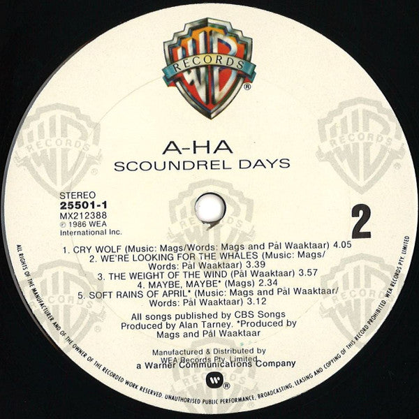 a-ha : Scoundrel Days (LP, Album)