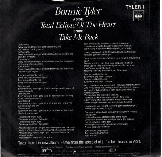 Bonnie Tyler : Total Eclipse Of The Heart (7", Single, Ora)