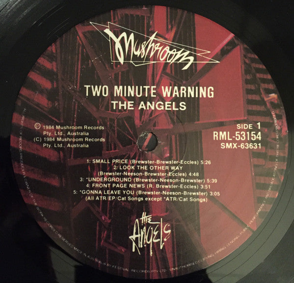 The Angels : Two Minute Warning (LP, Album)