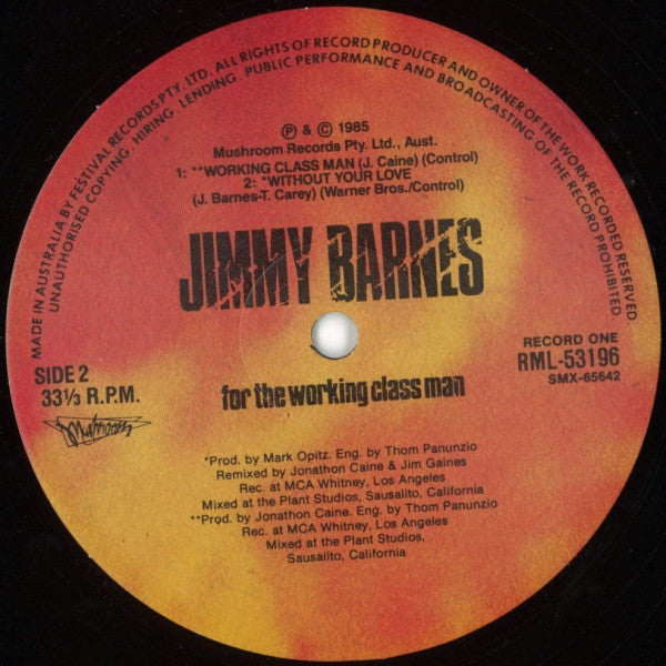 Jimmy Barnes : For The Working Class Man (2xLP, Album, RP, $12)