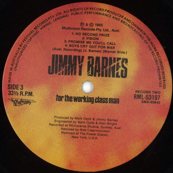 Jimmy Barnes : For The Working Class Man (2xLP, Album, RP, $12)